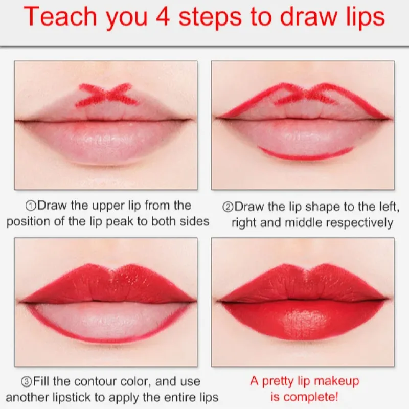 Red Lip Matte Lip Liner Hook Line Pencil for Women with Matte Lip Liners