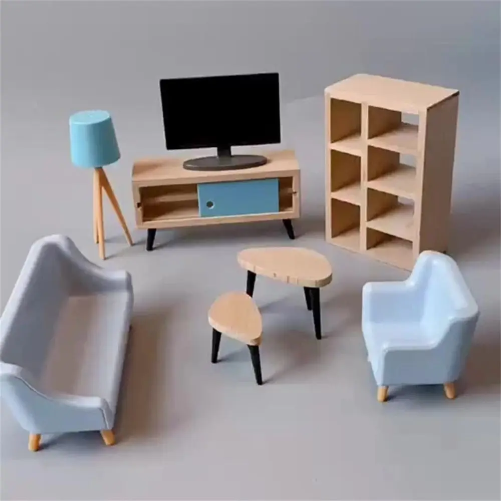 for Girls Kids Gift Couch TV set Chair Model Toy Doll House Furniture Simulation Furniture Mini Furniture Miniature Furniture