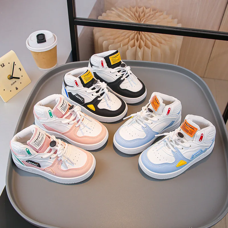 

Children Tennis Shoes High-top Sports Shoes for Girls Fashion Causal Kids School Boys Basketball Shoes Breathable Soft Sneakers
