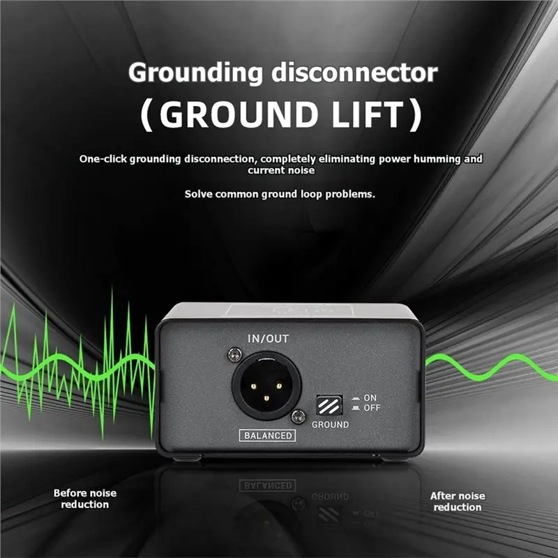 Professional Audio Isolator Direct Injection Audio Box Three-Stage Gain Adjustment For Guitar Keyboard Mixer Stage