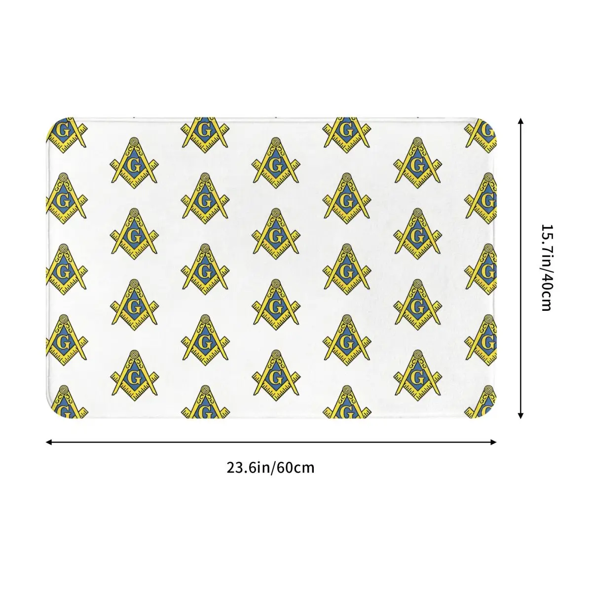 Złoty kwadrat kompas masoński antypoślizgowa wycieraczka kuchenna matmason dywan na podłogę dywan powitalny kryty dekoracyjny
