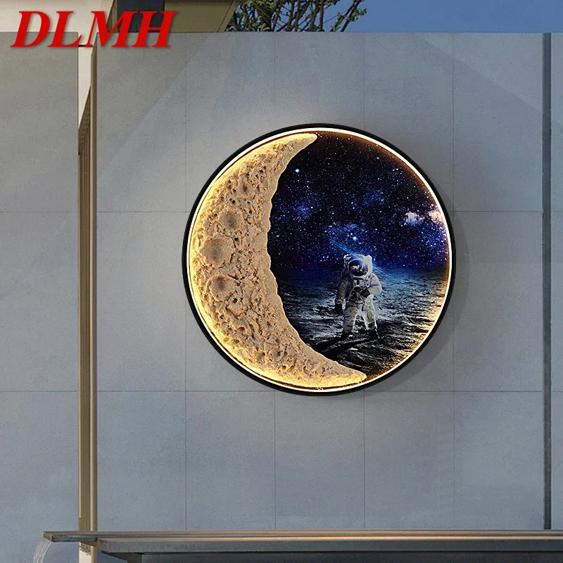 

DLMH Outdoor Mural Lamp outer space 1 Meter Diameter Circular Landscape Waterproof Mural Villa Courtyard Decoration Painting