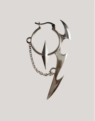 New Niche Design Hollow Thorny Earrings With Thorns, Heart-shaped Earrings With Exaggerated Male And Female Ear Buckles