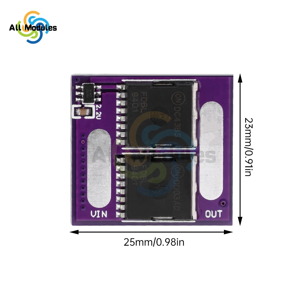 60A No Voltage Limit Ideal Diode Module Anti Backflooding Anti Reverse Connection Diode Two MOS No Ground Required