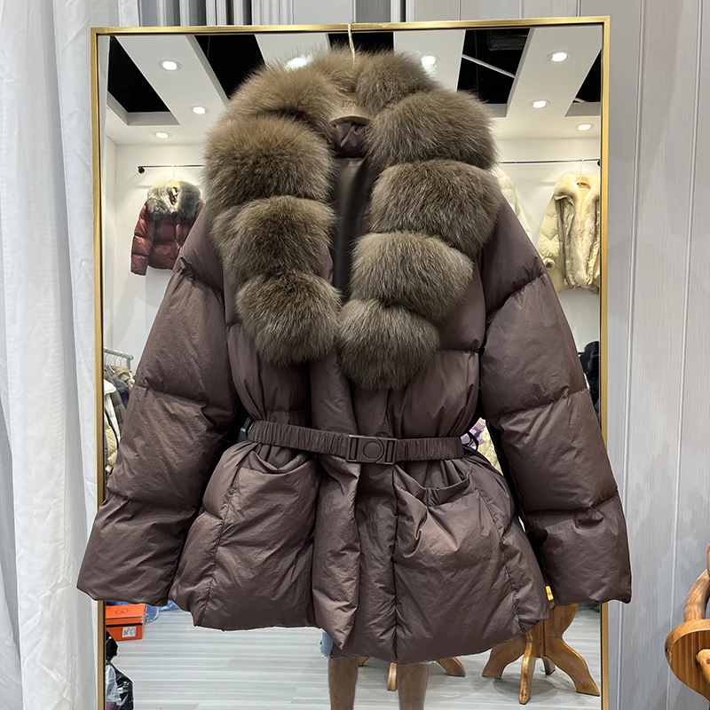 لوكس الفراء طوق أسفل Jaet المرأة منتصف طول الخصر مقصوص Faionable ملابس خارجية دافئة تخفيف Sle النسخة الكورية #1