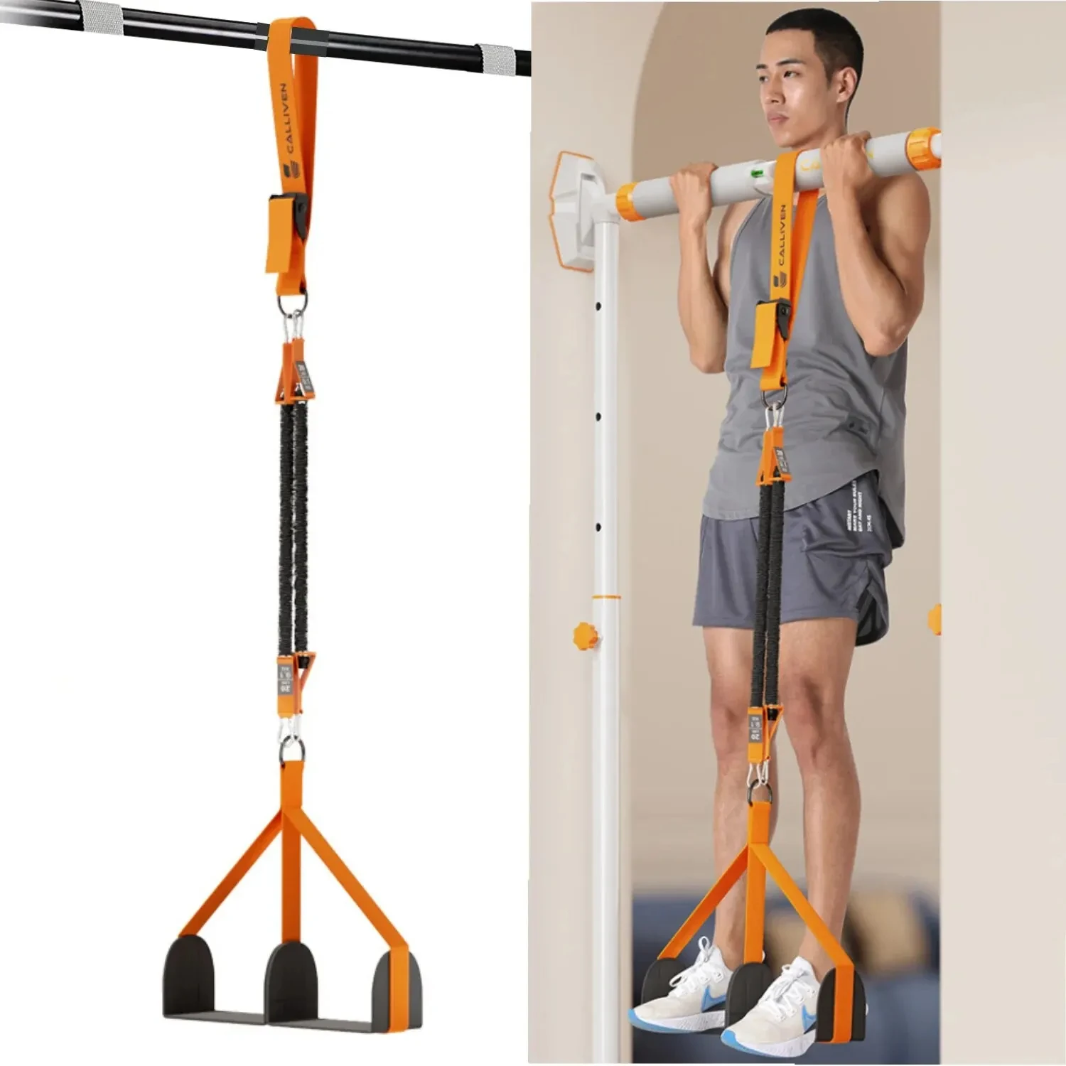 Pull  Assist Bands 60kg Elasticity Adjustable Chin  Resistance Band   Gym Equipment Abdomen Strength Elastic Rope