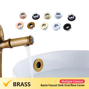 Messing Bad Tap Overflow Deckel, Schwarz, Silber, Gold, Vintage Bronze, 6 Fuß Insertion Ring, Ersatz 8 Hauptverkaufs -Gold -Gesichttuchtür - №4