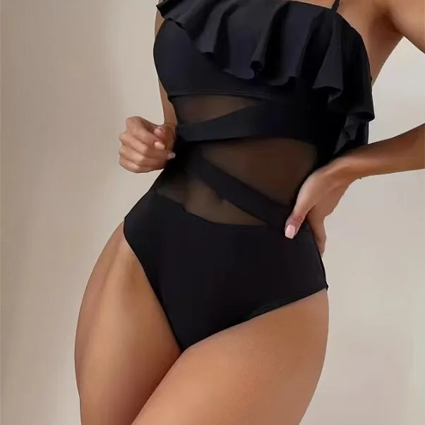 

2024 New Sexy One-Piece Bikini Swimsuit Hot Spring Beach Vaion Swimming Costume Women's Casual Swimwear Fixed Pad Svel