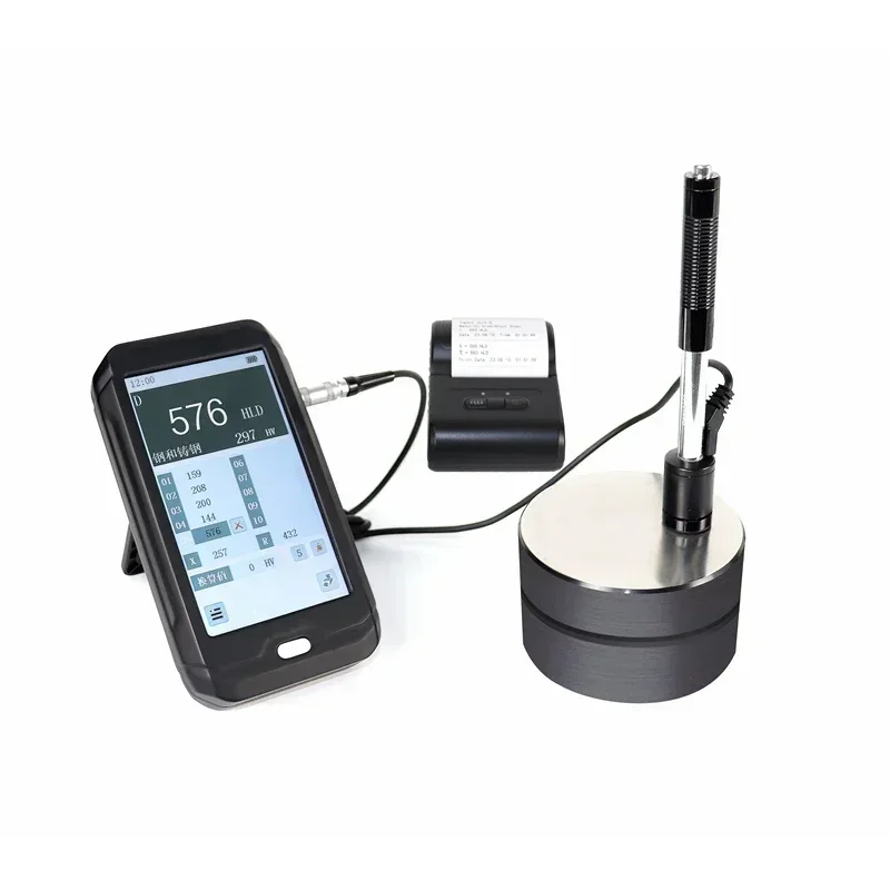 Digital Leeb Hardness Tester Gauge Touchscreen, Auto Convert to HB/HRC/HV for Metal Testing with Data Storage& Printer Support