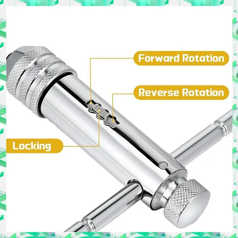 

FIZP 2Pcs Ratchet T Handle Tap Wrench, Adjustable T Bar Handle Holder Ratcheting Tap Wrench For Metric M3-M8 / M5-M12