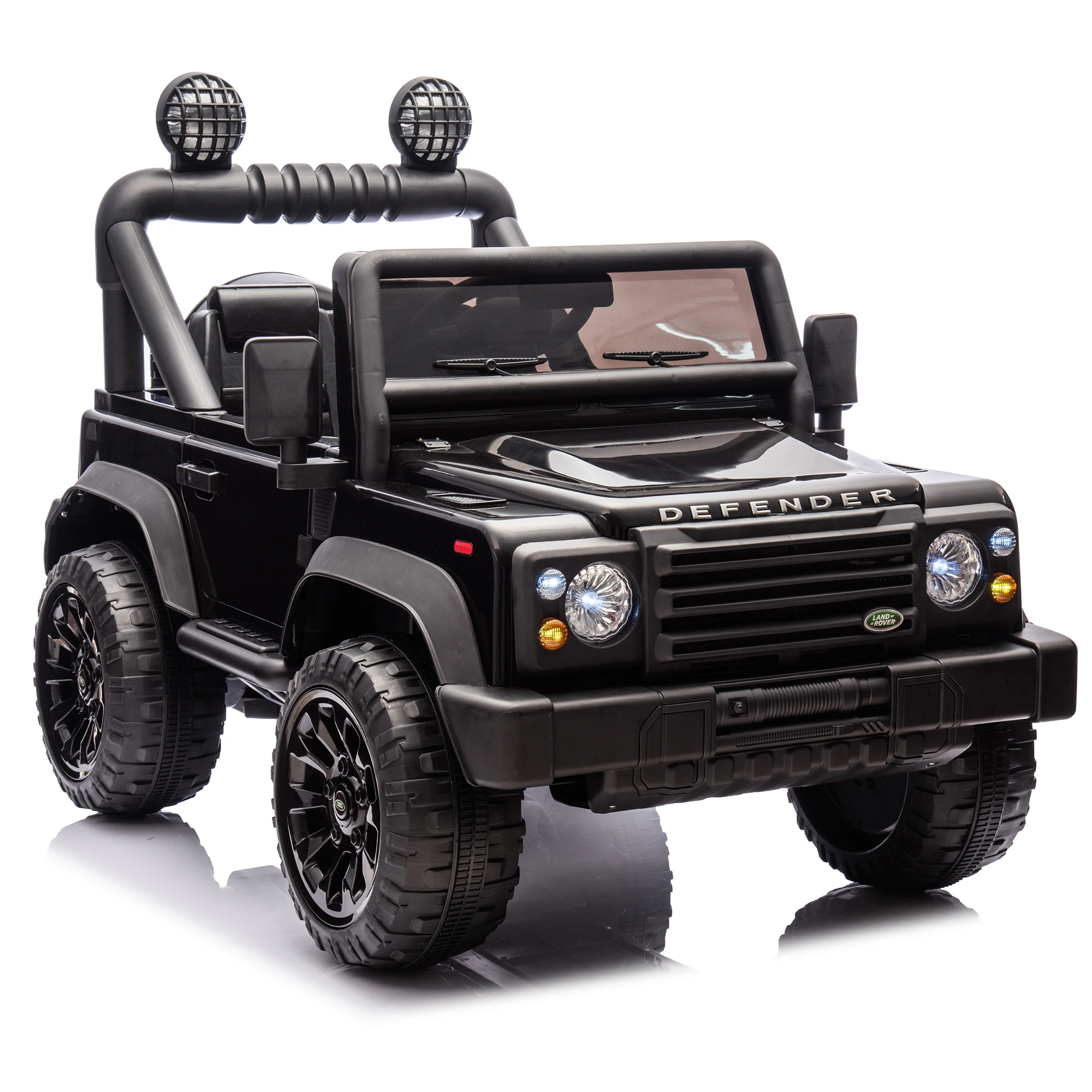 24V Kids Ride on Electric Car with Parent Remote Control Suspension LED Lights Bluetooth Music 1.86-3.11MPH for Ages 3-7 Black