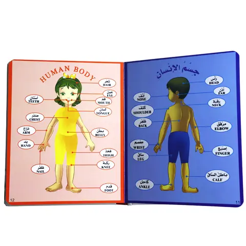 Barn lär sig bilderböcker med arabiska bokstäver Montessori Form/Djur/Grönsaker/Frukt/Färg/Ord för Förskolebarn Böcker 10 best sales Arabiska pedagogiska leksaker - №8