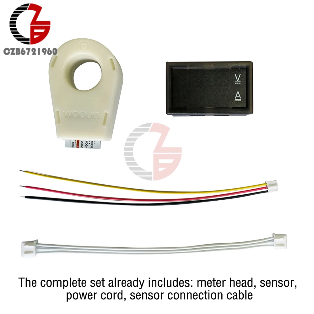50A 100A 200A 400A LCD Digital Hall Voltmeter Ammeter Wattmeter Voltage Current Meter Voltage Detector Current Meter DC 5-100V