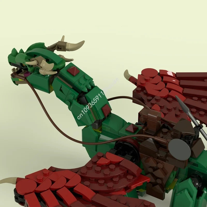 688 قطعة MOC القرون الوسطى التنين السرج الخالق 3 1ed نموذج اللبنات هدايا عيد الميلاد العمارة تجميع لتقوم بها بنفسك لعبة الطوب الاطفال #3