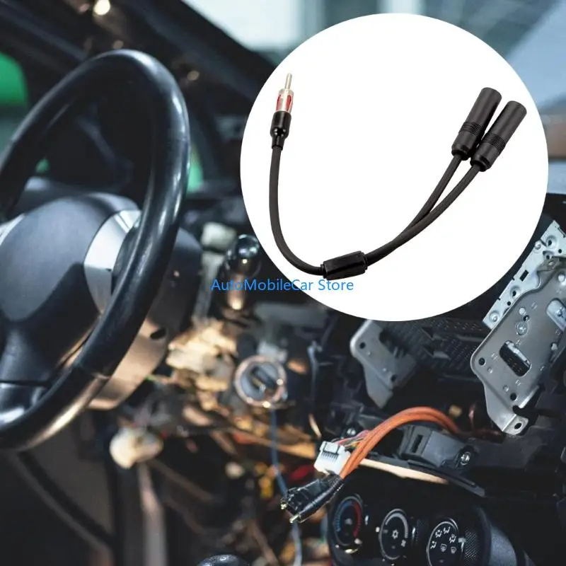 G8TE 19in Y Adapter Connector Vehicle Accessory Radio Stereo Antenna Extension Cable