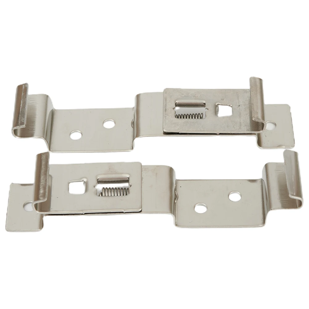 2Pcs Rectangular Car License Plate Spring Loaded Stainless Steel Bracket Anti-theft Frame Number Plate Clips Spring Holder