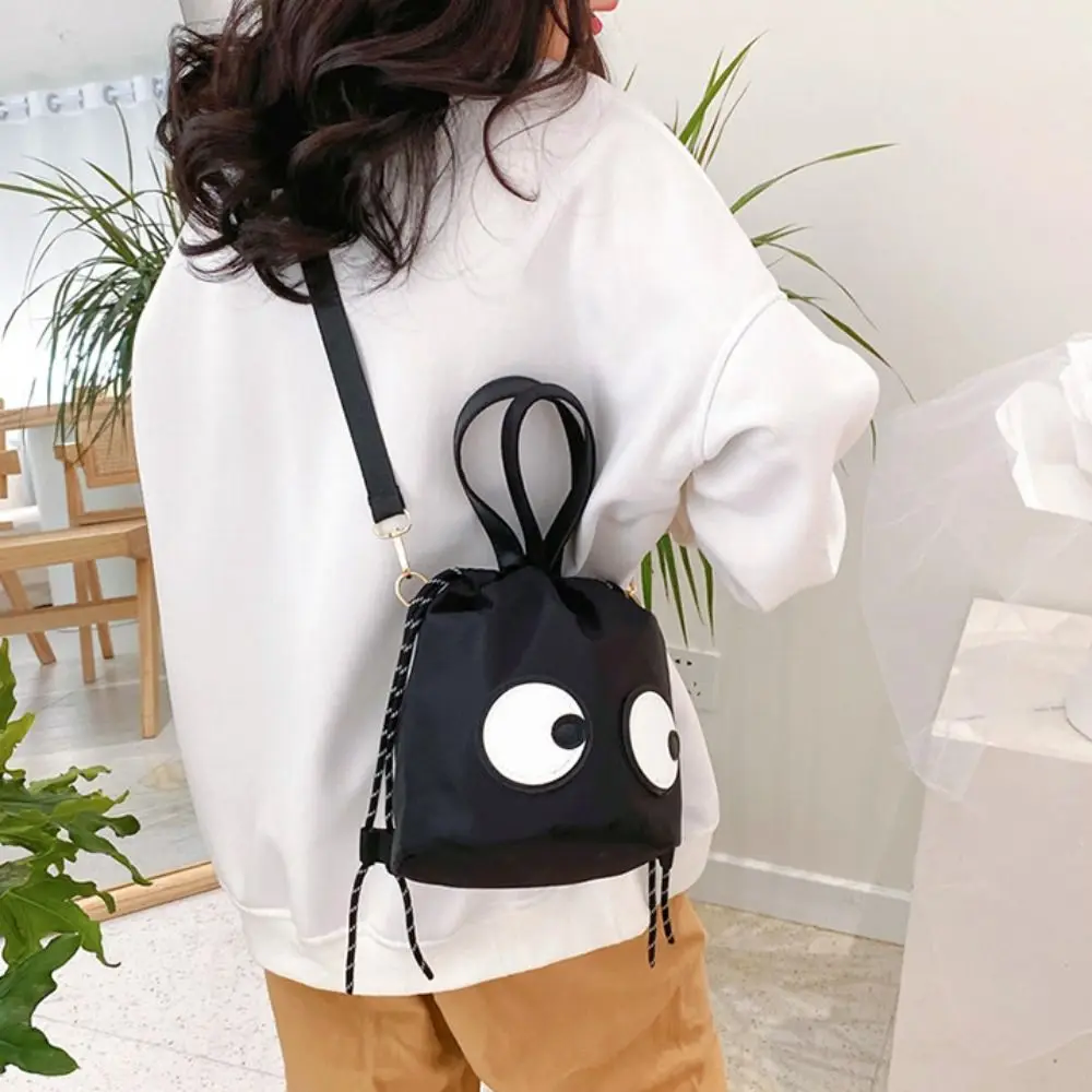 

Big Eyes Drawstring Bucket Bag Korean Style Coin Purse Canvas Crossbody Bag Storage Bag Lipstick Bag Single Shoulder Bag Student