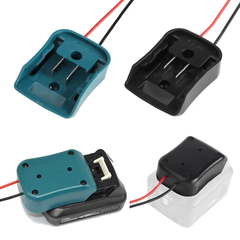 Adaptador de batería para Makita, adaptador de ruedas de alimentación de batería de iones de litio de 10,8 V-12V, conector de alimentación DIY para