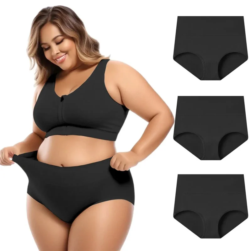 

Женское нижнее белье из эластичного хлопка, трусы из спандекса, мягкие трусы, женские трусики с полным покрытием, 3 шт.