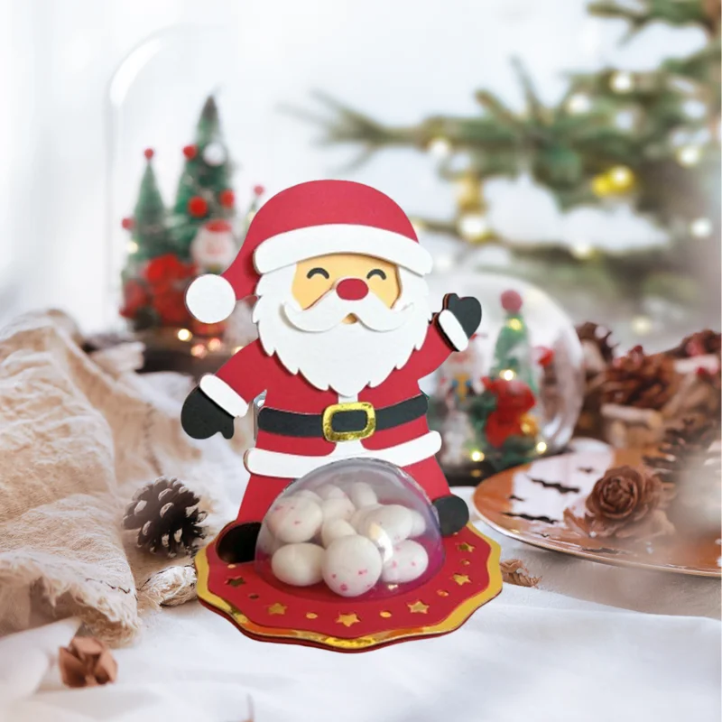 Christmas Ball Domes Santa Treat Boxes Santa Candy Dome Chocolate Holder For Christmas Holiday Wedding Party Home Decor