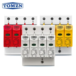TOMZN AC SPD 4P 3P+N 10-20KA 20-40KA 30-60KA 275V 385V House Surge Protector Protective Low-voltage  Arrester Device