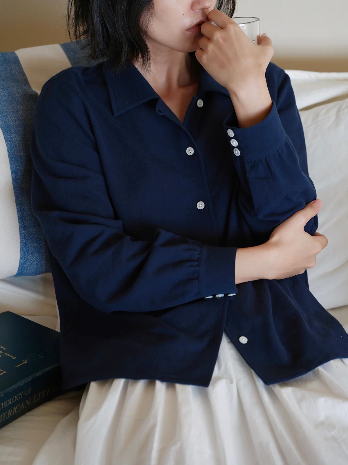 

Длинный свеч из чистого хлопка, свободный крой, с сухой текстурой, для поездок на работу, весна 2021, повседневный китайский с принтом