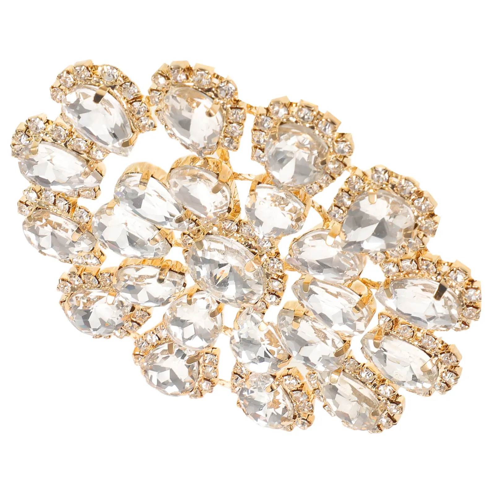 

Metal Bag Embellishment Round Rhinestone Patch for Bridal Dress Scarf Jacket Purse Charm DIY Clothing Accessories Glitter