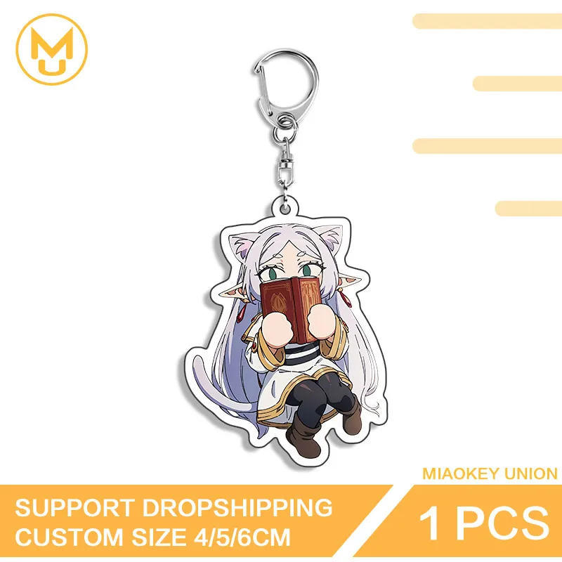 Frieren Cartoon Keychain Interesting Cute Customized Bag DIY Acrylic Keyring Kawaii Personality Two Dimensional Decorations