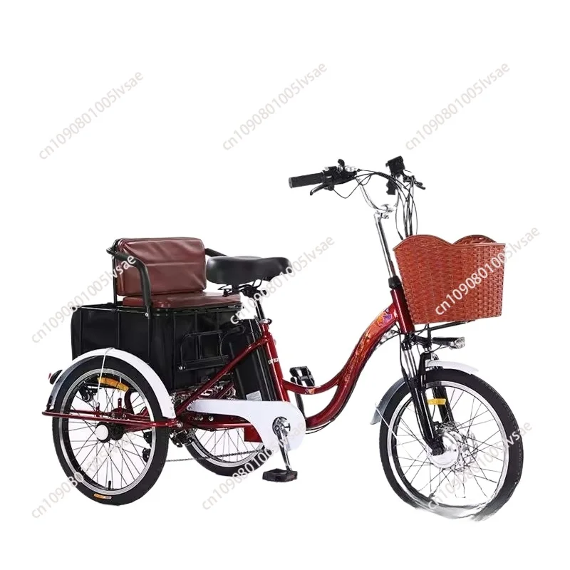 

3 Wheel Electric Tricycle for Lithium Battery 350W 48V 7 Speed 20 Inch Electric Cargo Bicycle for Adult Men's with Pull Basket