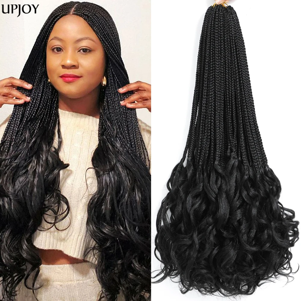 14 18 24inch French Curls Box Braided Crochet Hair Goddess Box Braids Hair Soft French Curls Braiding Hair Extensions for Women