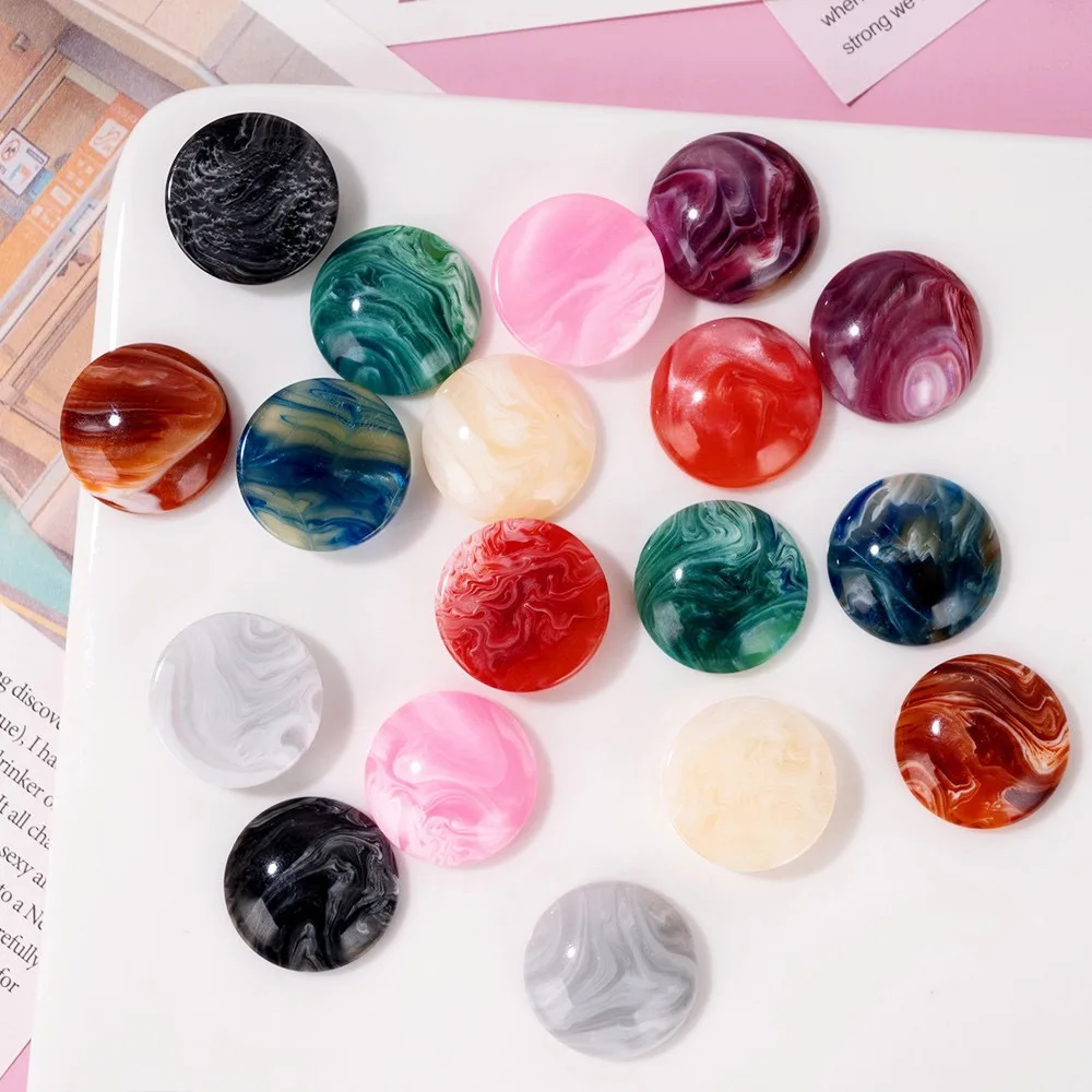 New style 100pcs/lot 14mm 18mm color print geometry rounds shape cabochon beads diy jewelry earring/hair accessory