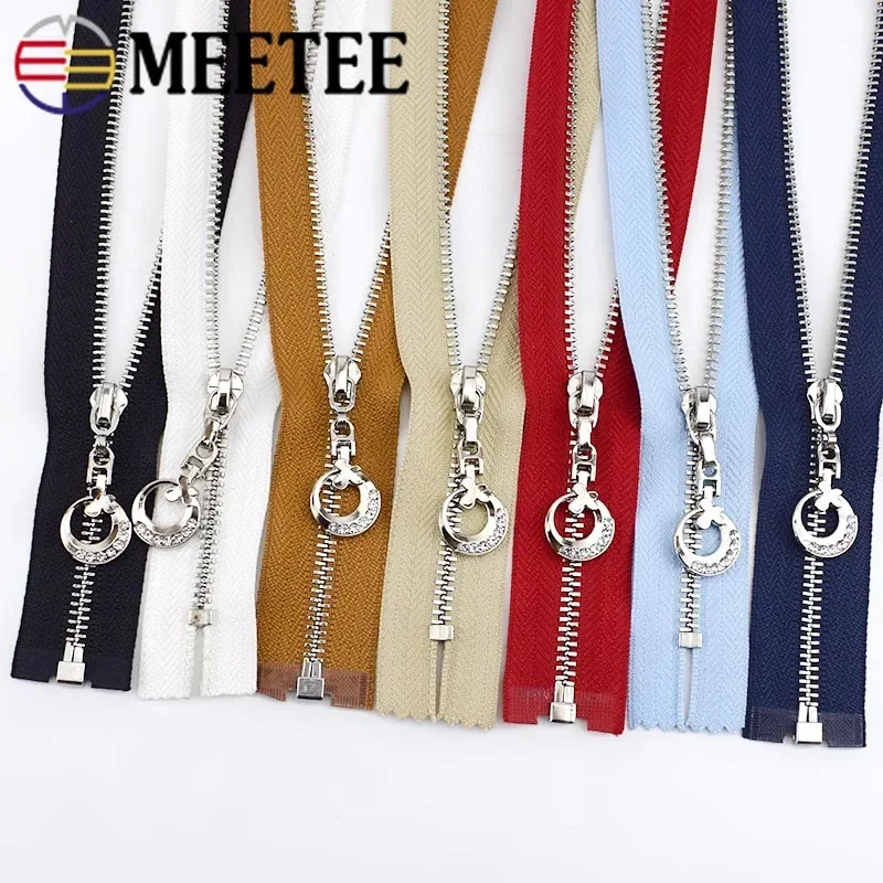 Meetee 2/5 sztuk 3 # metalowe zamki Close-End 20/30cm Open-End 40-70cm na zamek błyskawiczny do torby odzieży torebka Zip zestaw naprawczy materiał