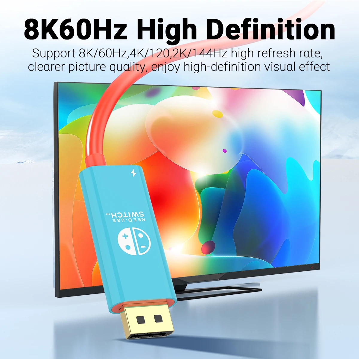 Gopaal USB C naar DisplayPort 6,5 ft kabel 8K60Hz en 4K144Hz voor iPhone 16/15 Pro/Max MacBook Pro/Air 2023 iPad Pro en meer