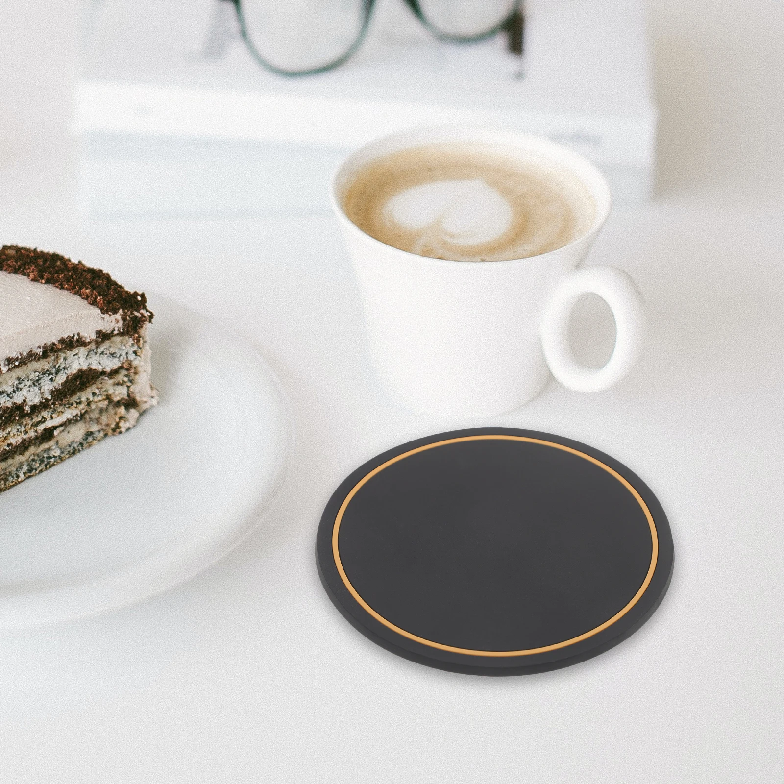 

Теплоизоляционная подставка из ПВХ 9, 5 см, круглая черная резиновая подставка для столовых приборов, декоративный коврик для стола, нескользящая защита для горячих напитков, домашняя кухня