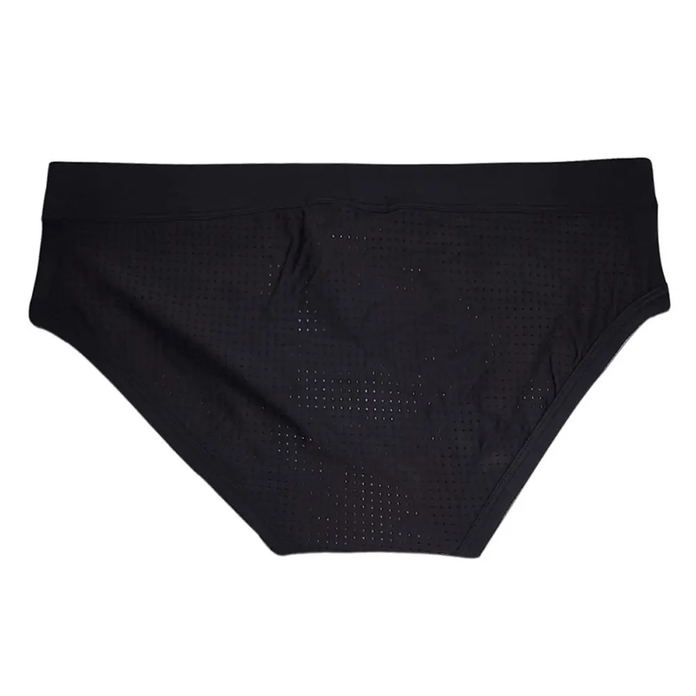 Cross-border foreign trade men's mesh splicing triangle swimming trunks translucent mesh beach swimming UXH338 breathable