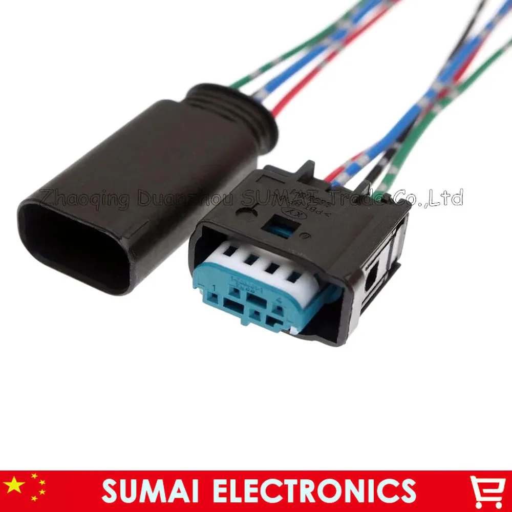 5 Pairs 4Pin Auto Ride Height/Oxygen Sensor Plug With Cable,Car EGOS/EGS Electrical Connectors for Porsche,Audi,VW,BMW etc.