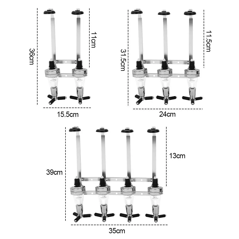 2/3/4 Bottle Bar Tools Wall Mounted 4 Station Liquor Wine Dispenser  Alcohol Bottle Dispenser Beverage