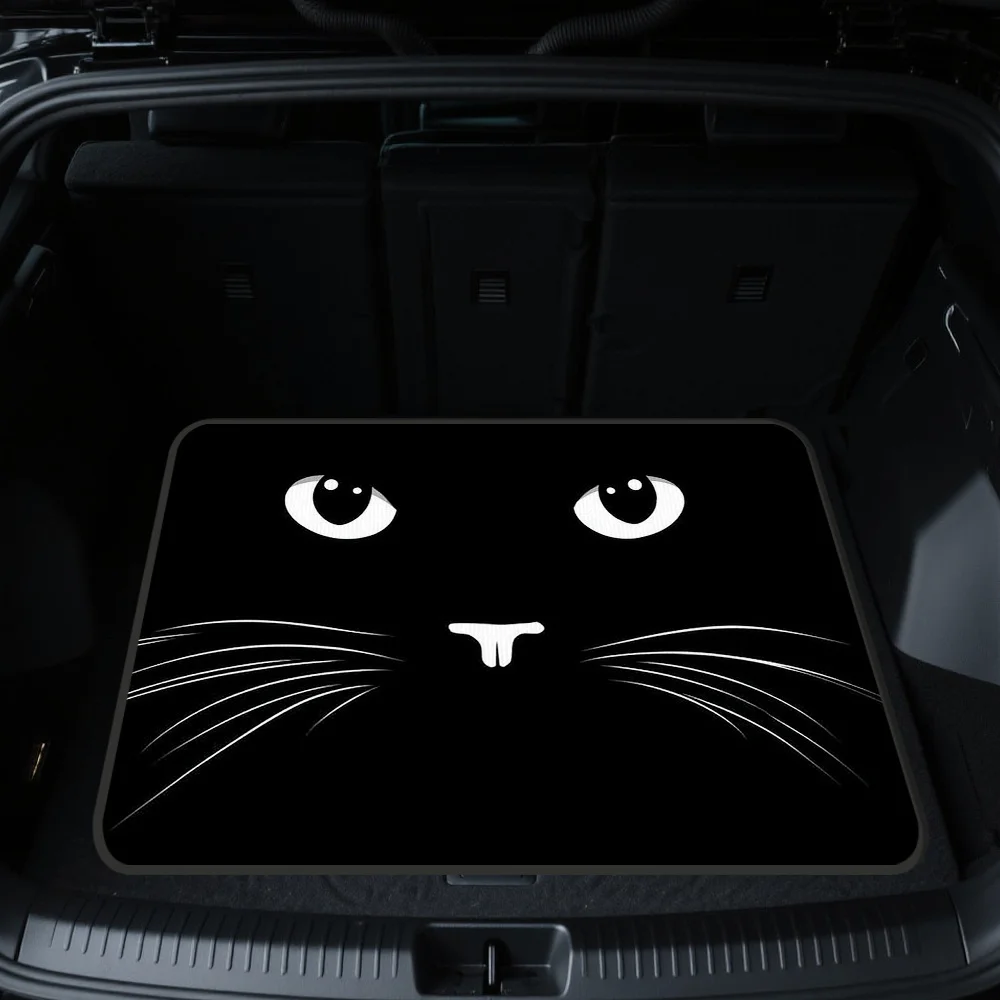 1pc Of Minimalist Black Cat Silhouette Design For Car Boot Liner, Cargo Liner, Or Trunk Mat, Useful For Transporting Gear, Campi