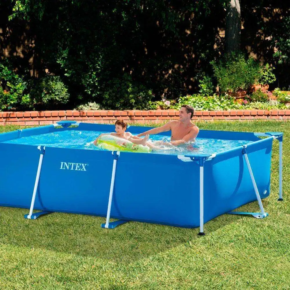 Popular Family Rectangular Steel Above-Ground Pool Backyard Garden Big Outdoor Swim Pool With Metal Frame