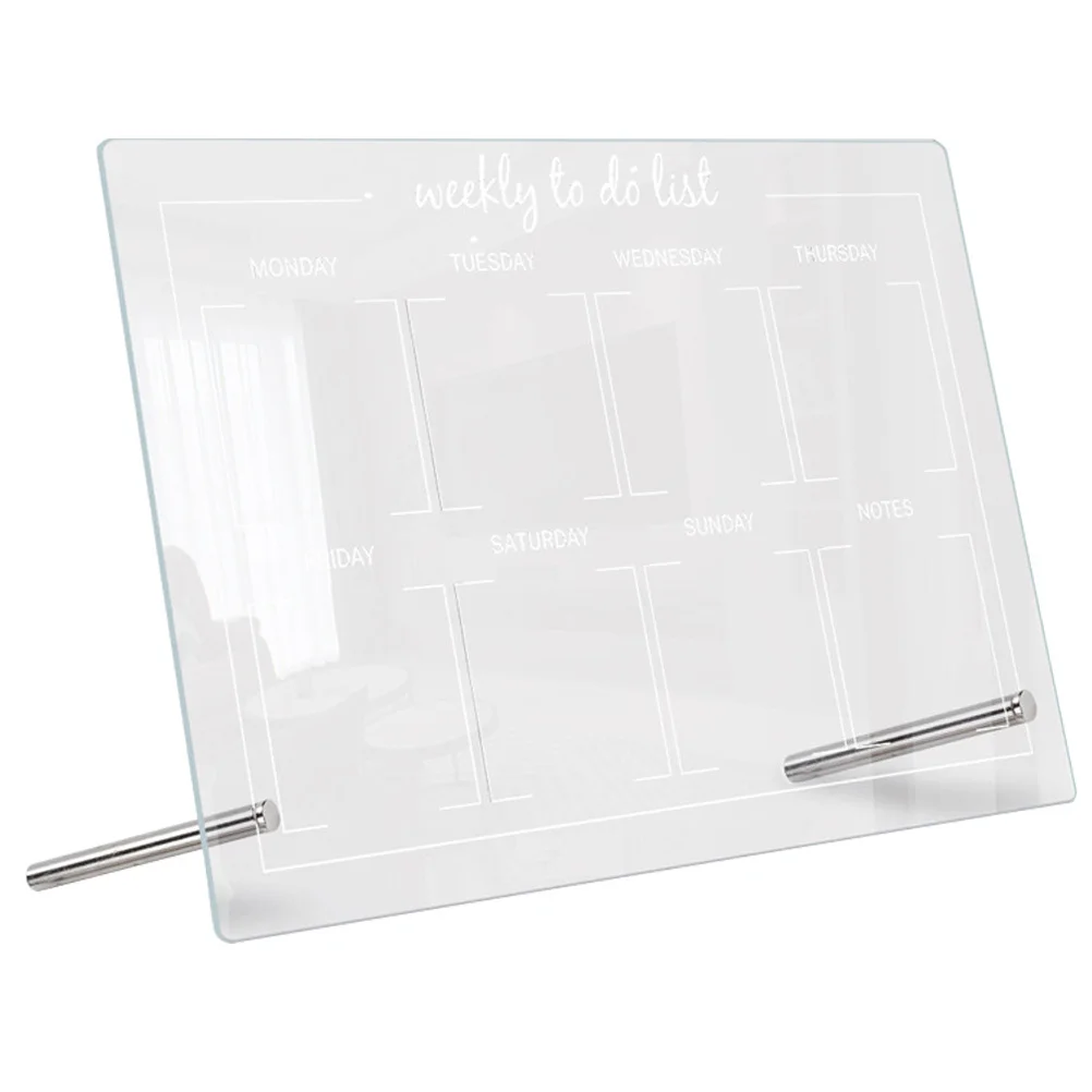 1 مجموعة الاكريليك السبورة شفافة مكتب منضدية الجافة محو مجلس متعدد الاستخدام مكتب مذكرة التخطيط لوح كتابة #2