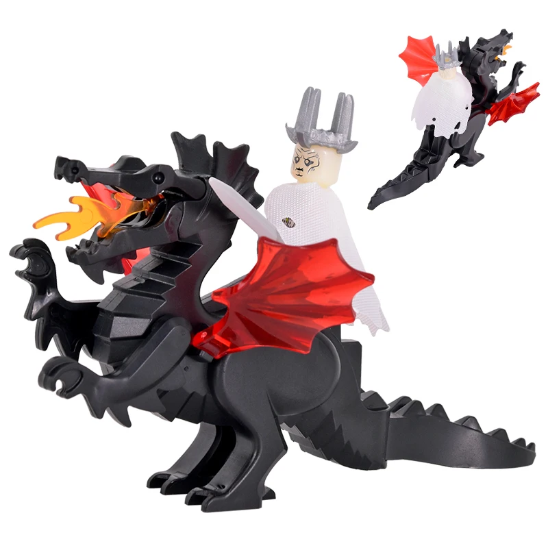 MOC Creative Medieval Dragon Knights action Figures Model Building Blocks Bricks Collection Brinquedos Toys For Children gifts