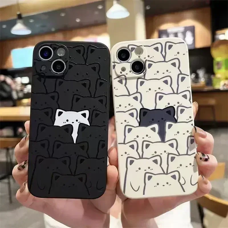 Graffiti Bear Square Silicone Case For Xiaomi Mi 13 12 11 Lite 5G 14 13T 12T 12X 12 Poco F5 X5 X3 Pro Shockproof Soft Back Cover