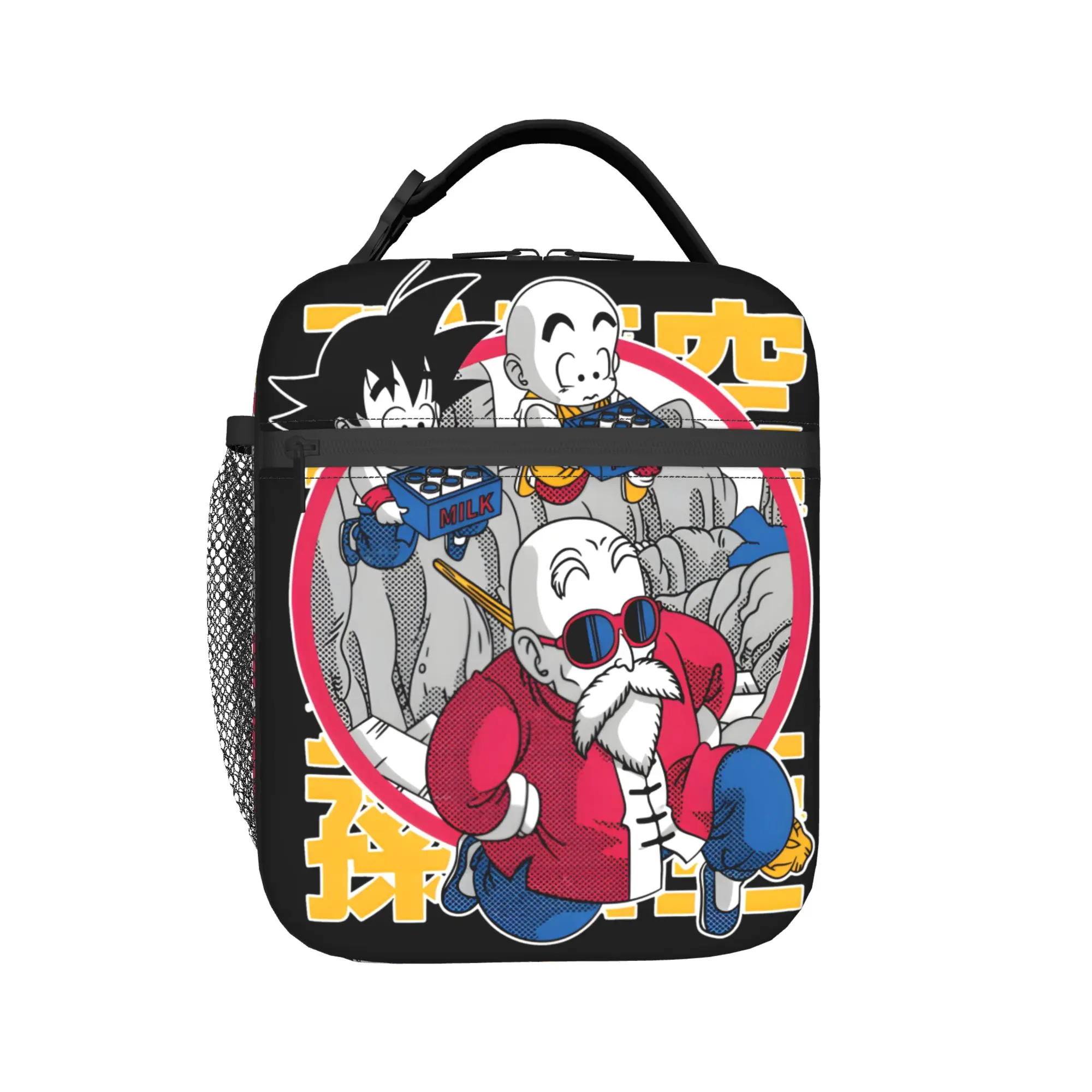 Dragons Balls Lunch Bag  Kawaii Lunch Box Picnic Portable Zipper Thermal Tote Handbags For Child Oxford Print Cooler Bag