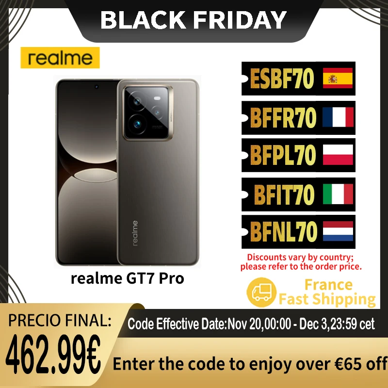 realme-Smartphone avec Snapdragon 8, version globale, Smartphone avec GPS NDavid, Snapdragon 8, Elite 6.78, 120Hz, cuillre  soupe, cran OLED, 120W SUPERVOOC, appareil photo 50MP, 7 Pro, 5G