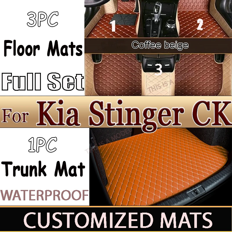 

Car Floor Mats For Kia Stinger CK 2018~2022 Rug Carpet Luxury Leather Mat Anti Dirt Pad Car Accessories Interior Parts 2019 2020