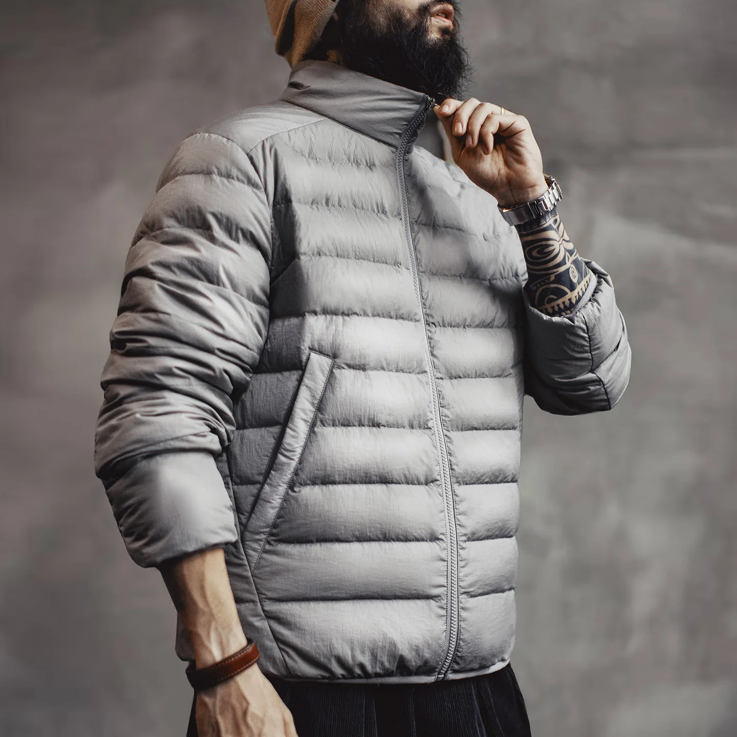 

Зимняя мужская куртка-пуховик Maden с воротником-стойкой, легкое гидрофобное пальто на белом утином пуху, теплый внутренний слой на осень