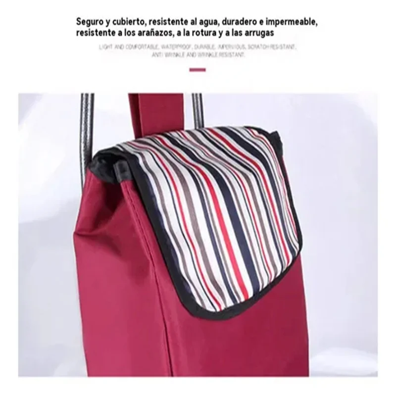 Carrito portátil multifuncional, carrito de compras ligero para compras (mercancías), carrito plegable para subir escaleras