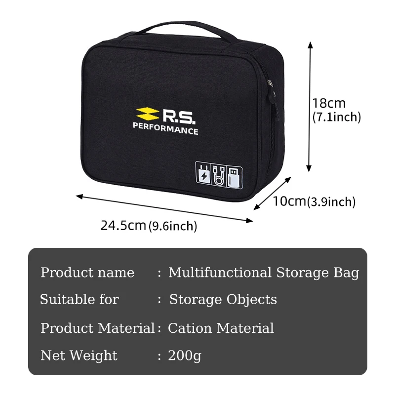 Car Data Line Storage Bag Anti-moisture Grid Multi-functional For Renaul RS Sport Megane 3 4 2 Clio 5 Line Sandero Scenic Logan