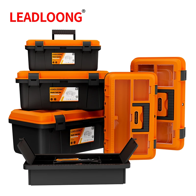 15/17/20Inch Plastic Thick Hardware Toolbox Double Layer Combination Suitcase Electrician Carpenter Electric Drill Storage Box