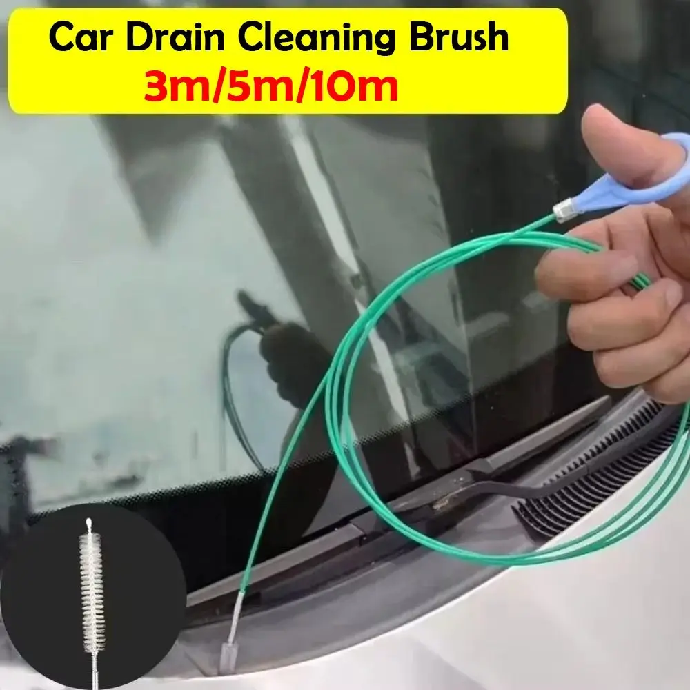 3 Meters/5m/10m Car Drain Cleaning Brush Flexible Universal Car Door Drain Hole Cleaner Drain Hole Clog Brush